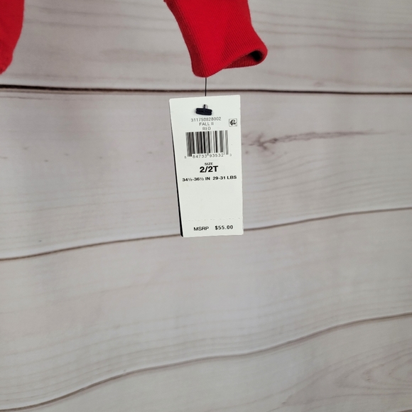 Ralph Lauren Baby Size 2T Girls Polo  Sweatshirt Red Long Sleeve Toddler #B58 - Picture 3 of 4